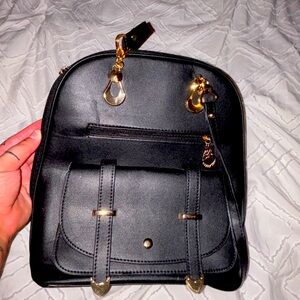 NWOT BLACK BOOK BAG PURSE